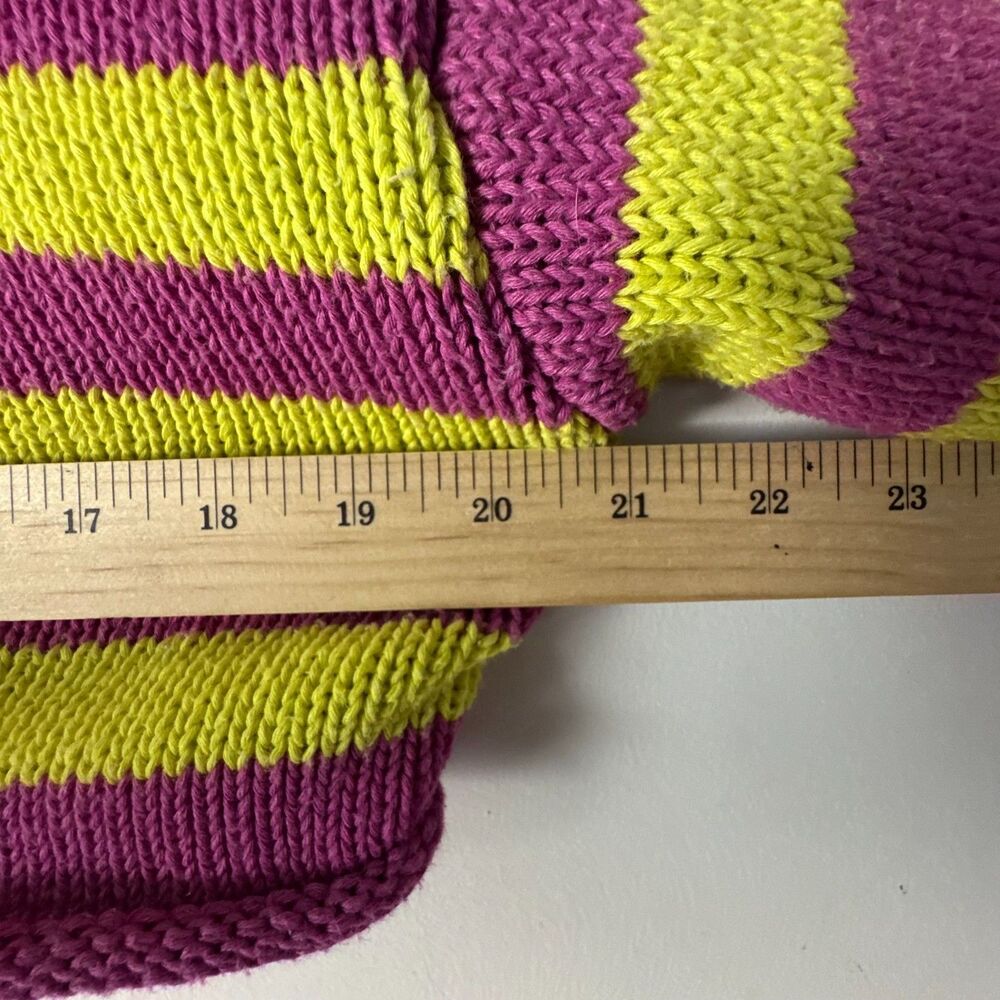 Zara Cropped Striped Sweater Pink Yellow Knit Pullover Y2K Size S - Picture 6 of 7